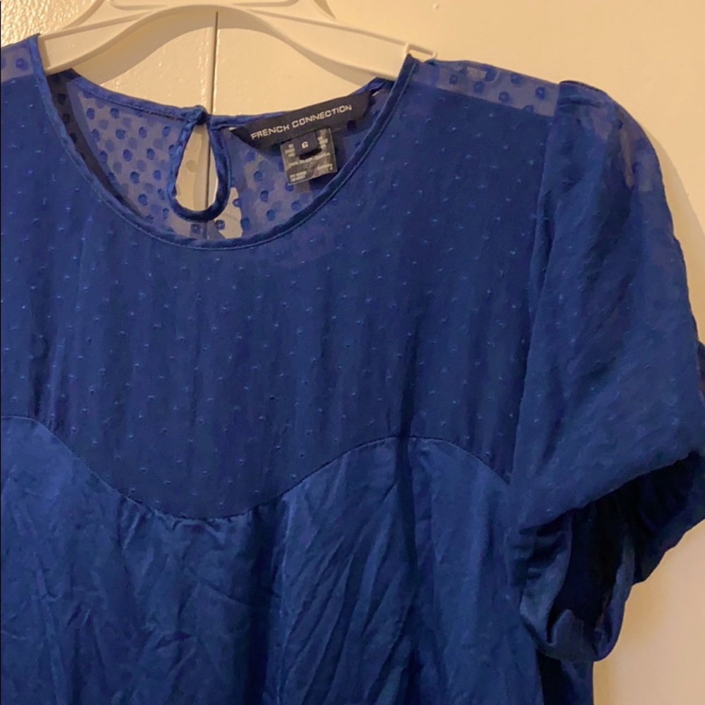 French Connection Silk navy blue dress